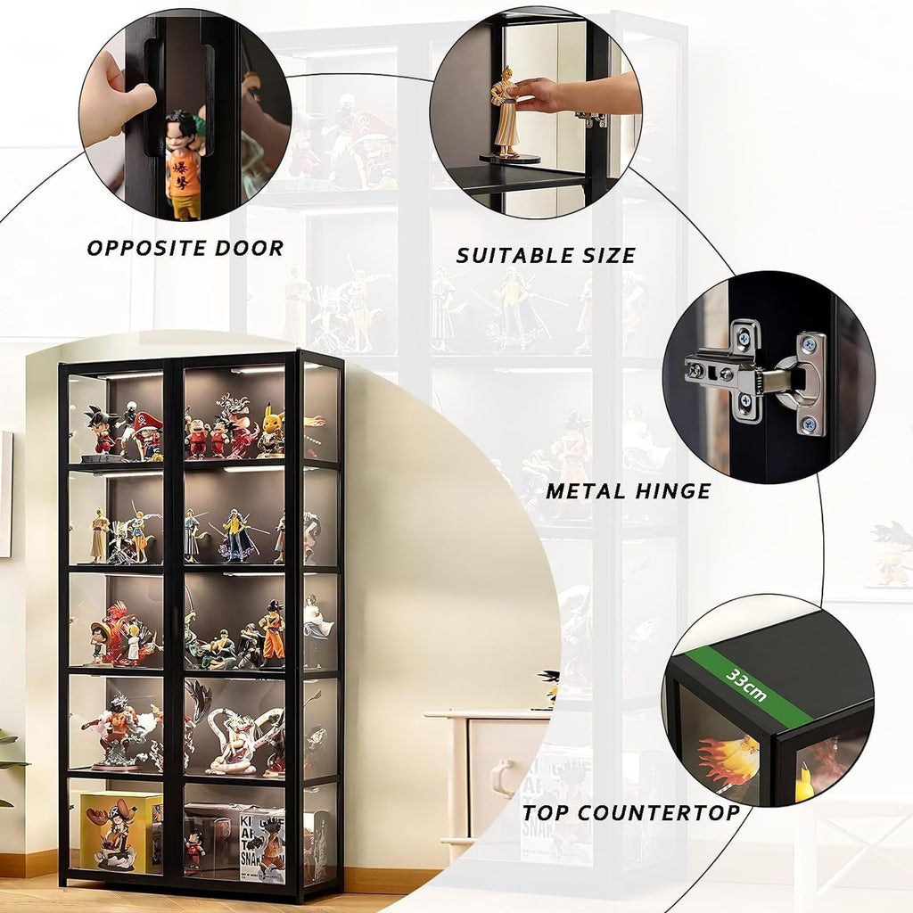 5-Tier Curio Display Cabinet with Acrylic Glass Door N50159