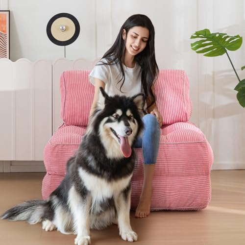 Pink Folding Sofa Bed with Pillow J1779