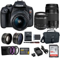 Canon EOS REBEL T7 with EF 18-55mm and EF 75-300mm Double Zoom Bundle S9827