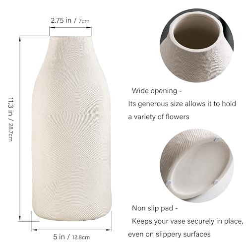 Matte White Textured Vase Set of 3 F178