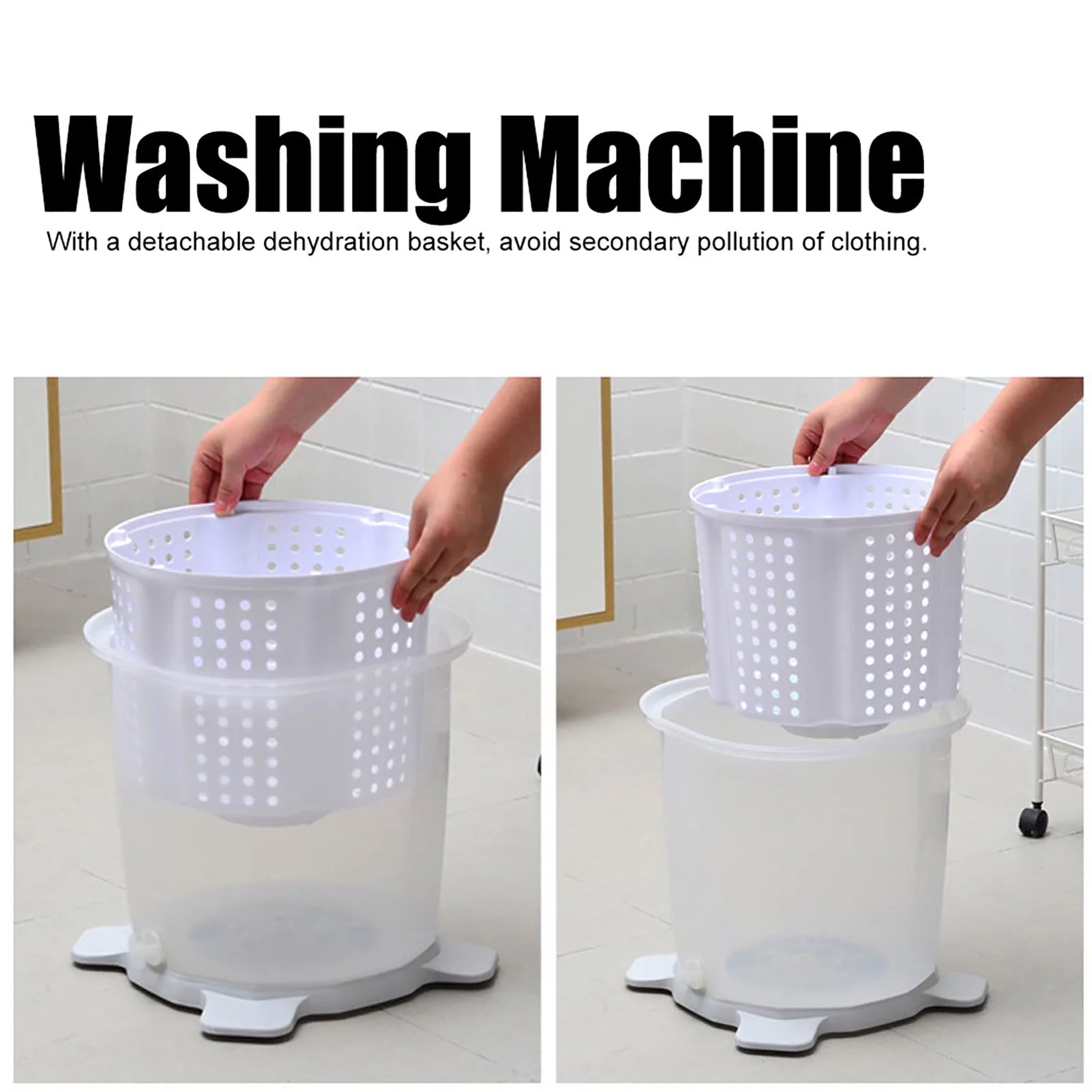Gray Mini Portable Manual Washing Machine N43665