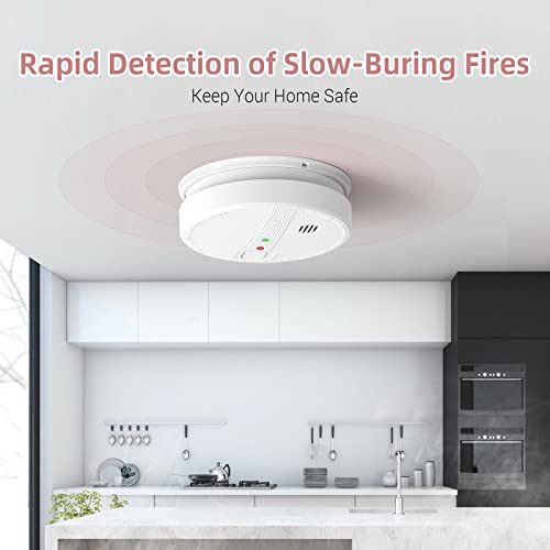 Hardwired Interconnected Photoelectric Smoke Detector with Replaceable 9V Battery V334313
