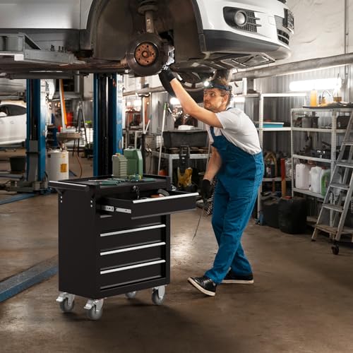 4-Drawer Black Rolling Tool Chest with Wheels L99024