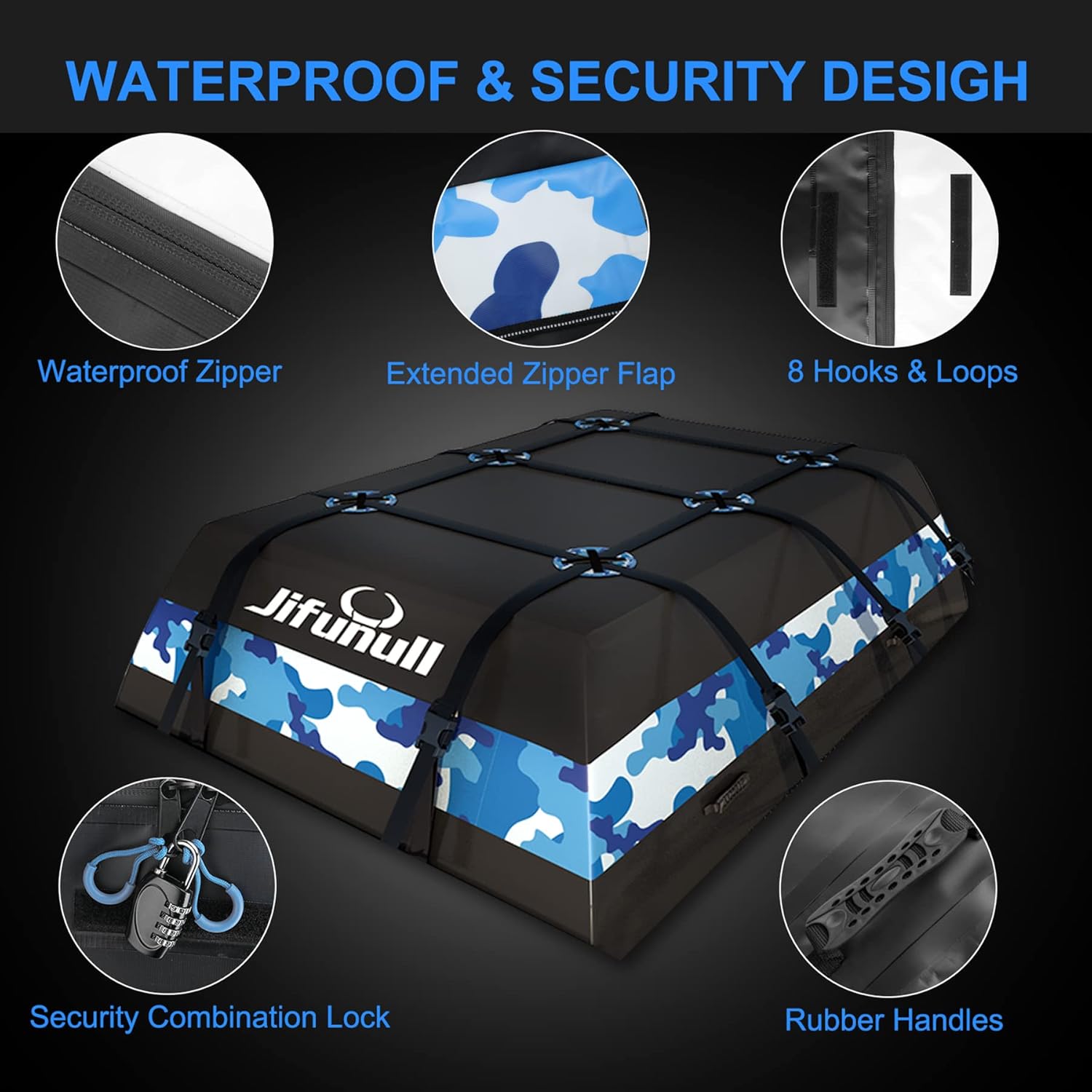 21 Cubic Feet Waterproof PVC Roof Rack Cargo Carrier with Anti-Slip Mat V645814