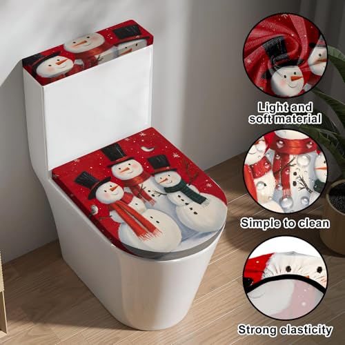 Christmas Toilet Lid Cover, Washable Toilet Seat Cover, Toilet Tank Protector N8957