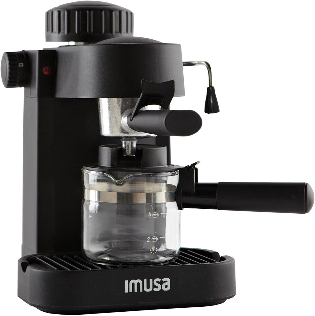 4 Cup Espresso Cappuccino Maker, Black P601