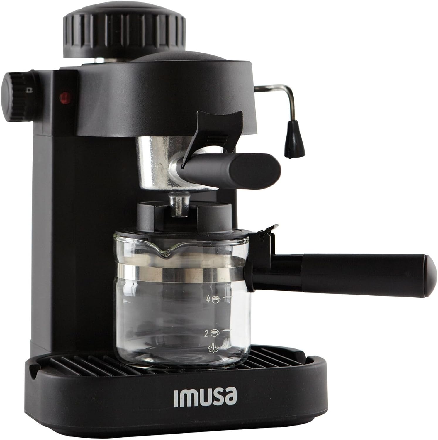 4 Cup Espresso Cappuccino Maker, Black P601