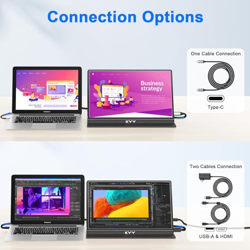 14" FHD 1080P USB-C HDMI Portable Monitor with VESA Mount W493606