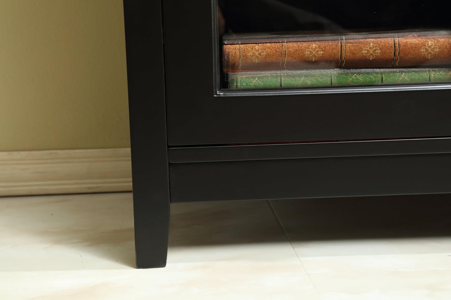 Black Wooden Sideboard with Wine Rack D998246
