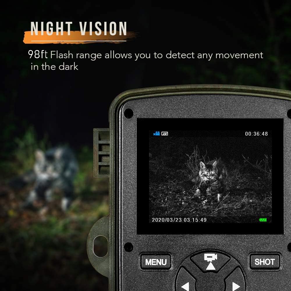 4K 20MP Night Vision 120° Wide Angle Hunting Camera with Solar Panel and 32GB Card T522780