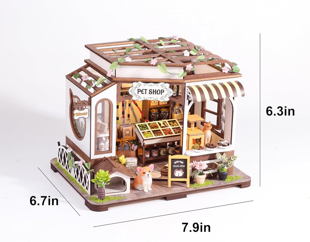 Miniature Dollhouse Kit with Furniture, 1:24 Scale J650