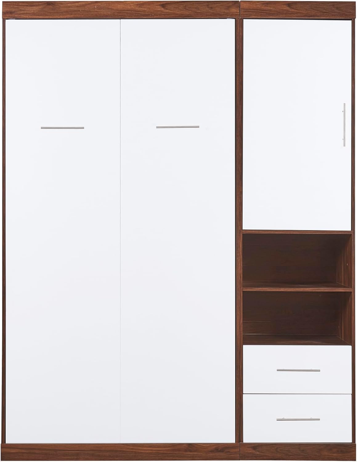 Twin Murphy Bed with Storage Drawers, White Wood G5986