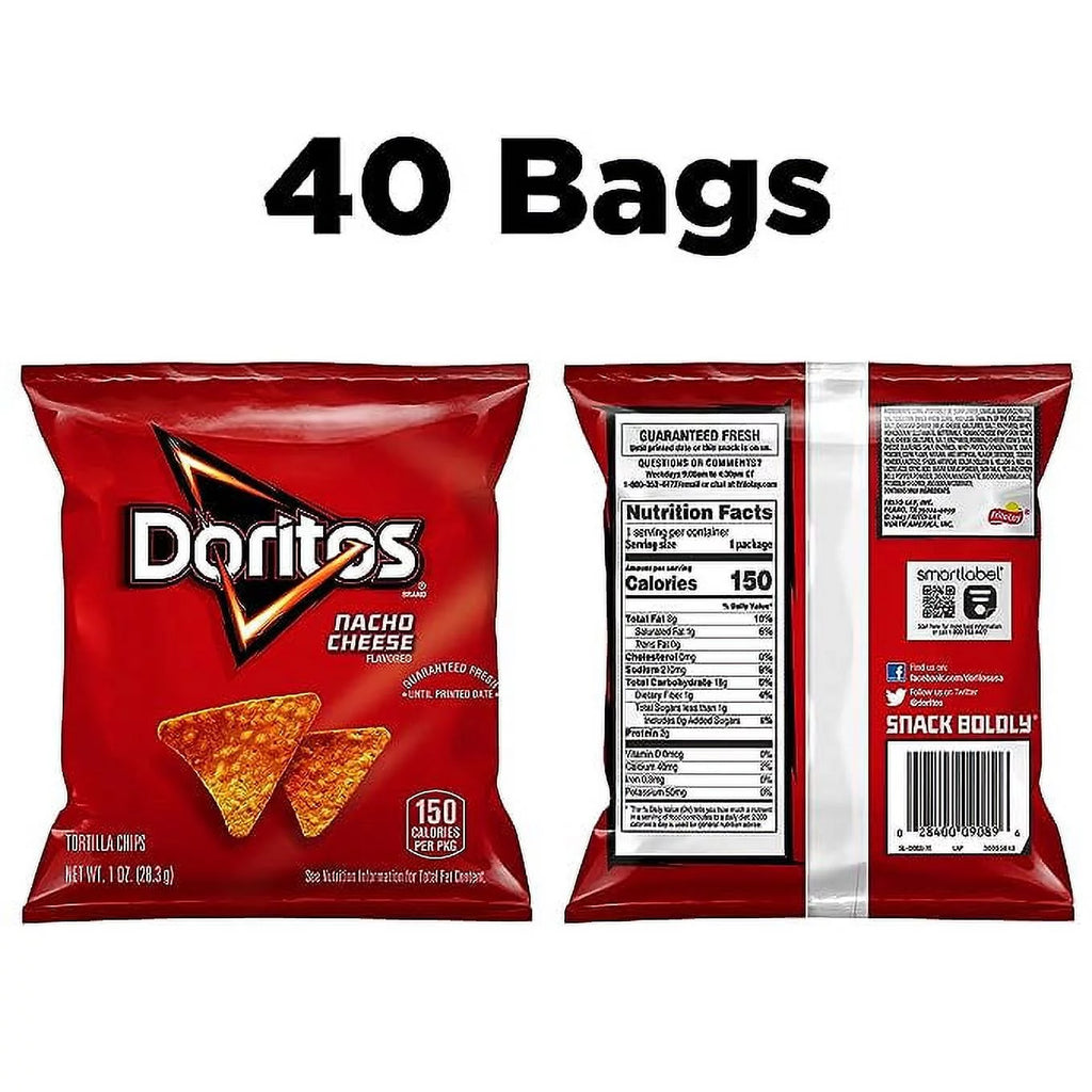 40 Count 1 oz Nacho Cheese Flavored Tortilla Chips B991282