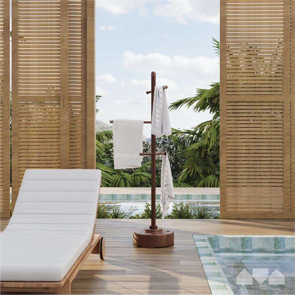 Brown Freestanding Pool Towel Rack H3787