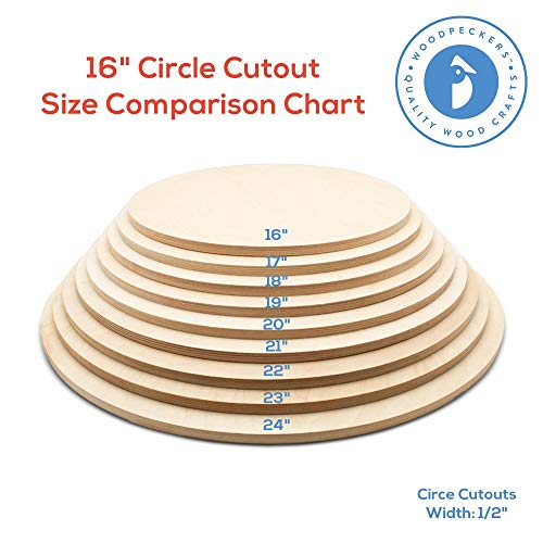 Unfinished Birch Wood Circles 16 inch 1/2 inch Thick Pack of 1 U305