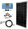 100 Watt Solar Panel Kit with LCD PWM Charge Controller + Solar Cable + MC4 Connectors + Mounting B E2672
