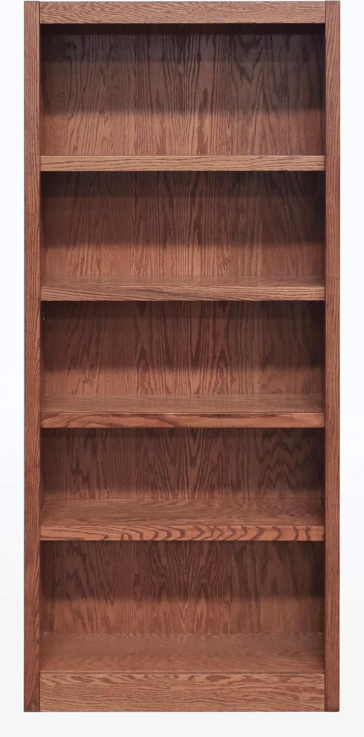 Five Shelf Bookcase 72" H Dry Oak Finish V454238