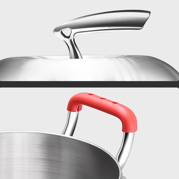 Stainless Steel Stock Pot Soup Sauce Pan Cooking Pots Lids Cover Stockpot Pans L382631