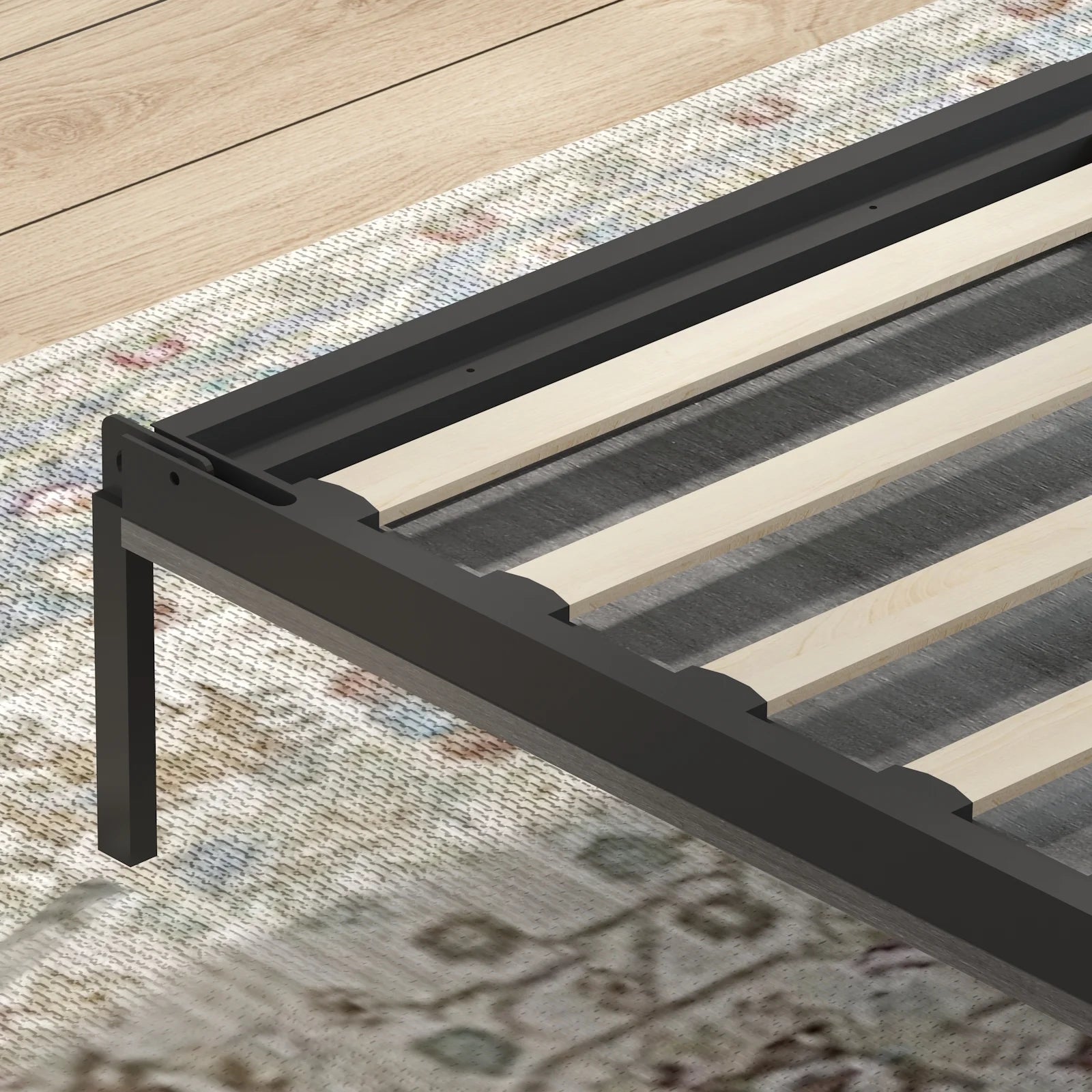 Dark Grey Foldable Wall Bed with Wardrobe W706