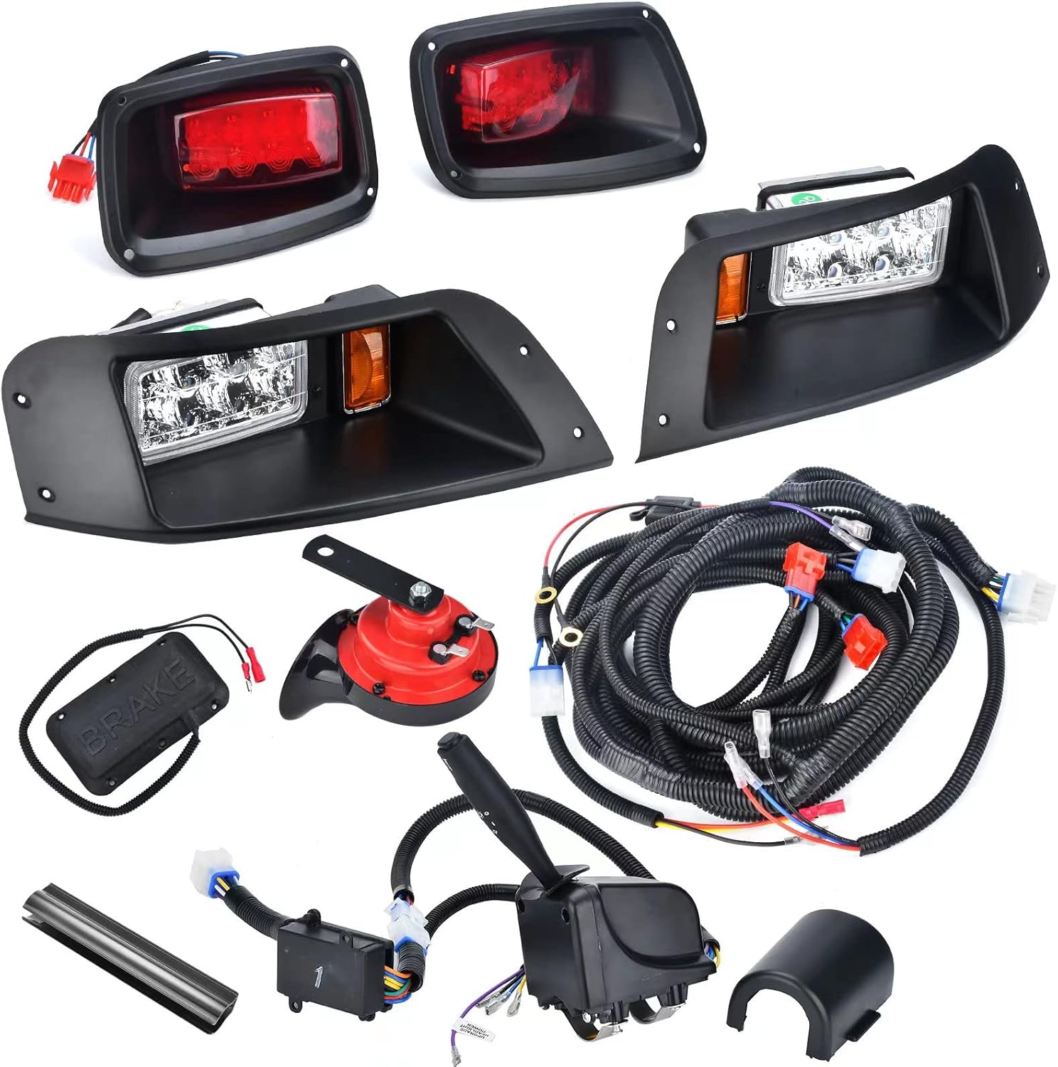 LED Headlight Tail Light Kit 12V with Turn Signal Wire Harness for Gas and Electric Golf Carts X33462