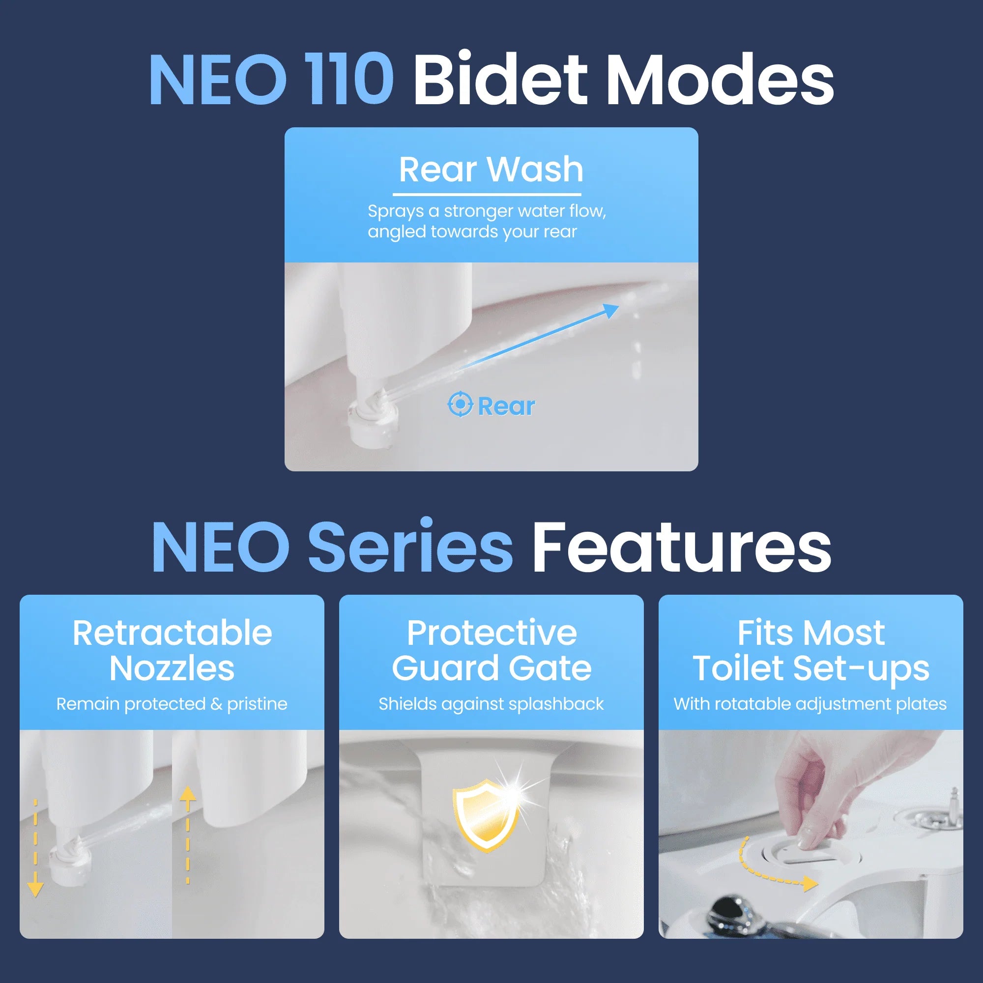 Non-Electric Bidet Attachment, Adjustable Water Pressure, Rear Wash R5813