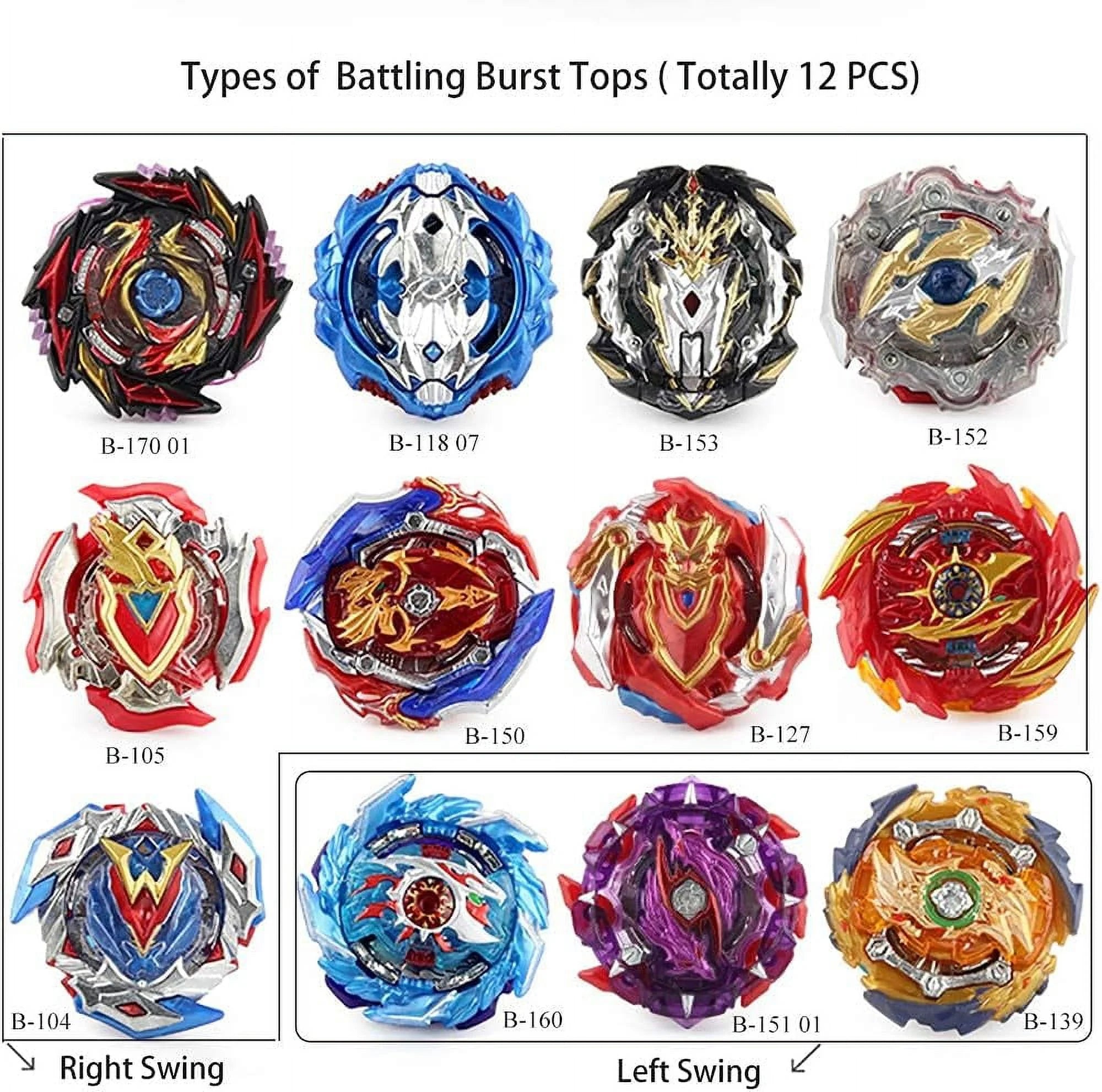 12 Pieces Bey Battling Top Blade Burst Gyro Toys Set with 4D Launcher Grip F19727