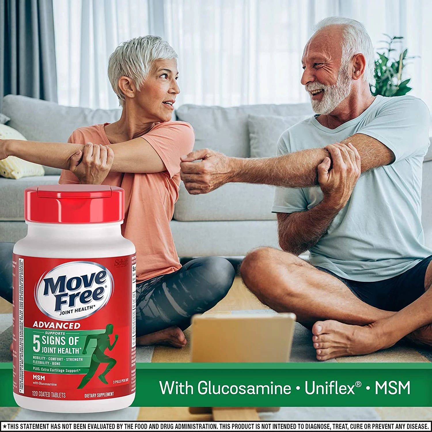 120ct Coated Tablets Glucosamine Chondroitin MSM Supplement Q47976