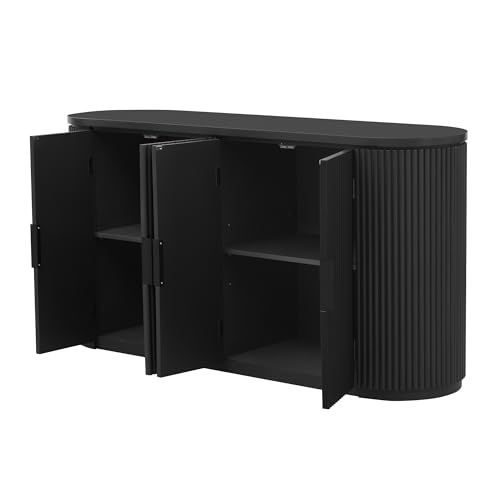 Beige Wooden Accent Storage Cabinet with 2 Doors and Adjustable Shelf J7400