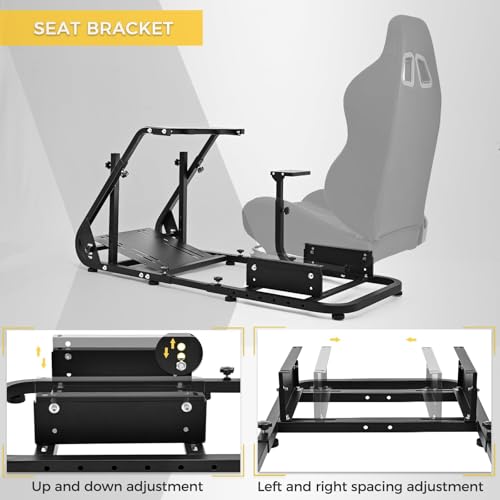 Reinforced Stabilizing Racing Steering Wheel Cockpit Adjustable Driving Simulator TV Stand M6378