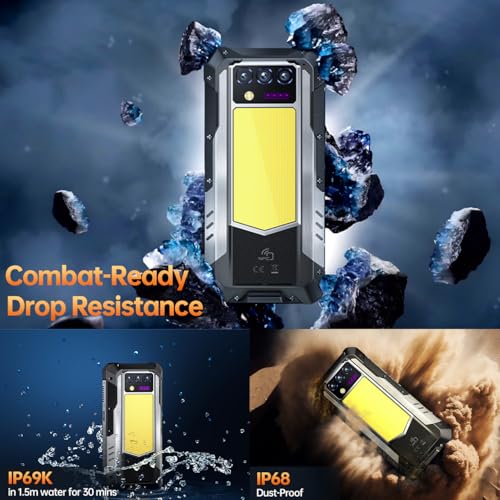 Rugged Smartphone 5G 33000mAh 48GB+512GB Unlocked Android 14 6.8'' FHD+120Hz 200MP M220