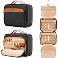 Navy Hanging Toiletry Bag with 8 Leak Proofing Silicone Bottle Covers J95511