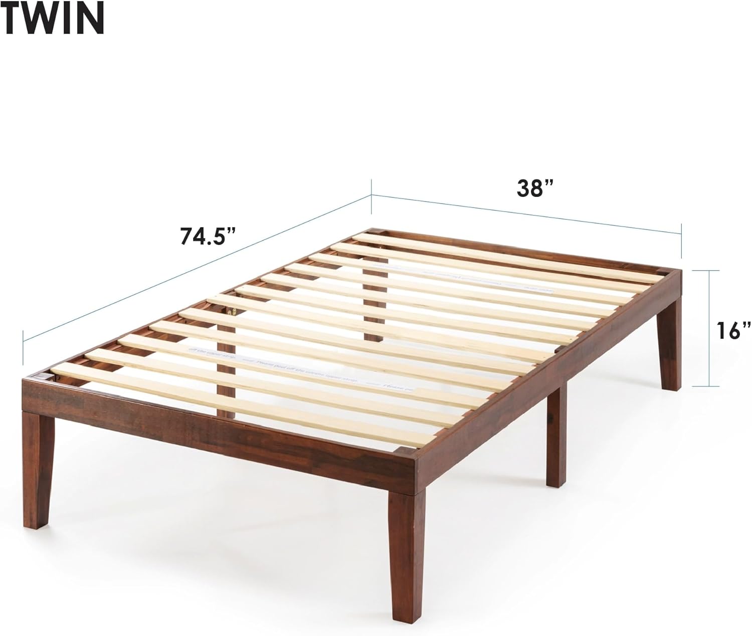 Solid Wood Platform Bed Frame - Twin M722625