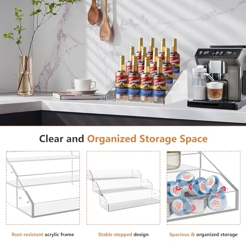 3 Tier 12 Bottles Acrylic Coffee Syrup Rack Organizer Q4571