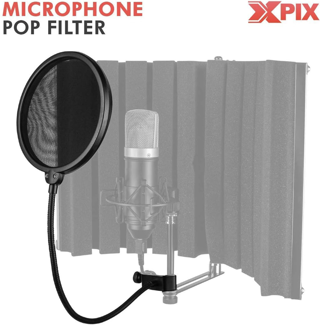 USB Audio Interface, Studio Condenser Microphone, Stereo Headphones, Pop Filter, Cables and Accessories R61362