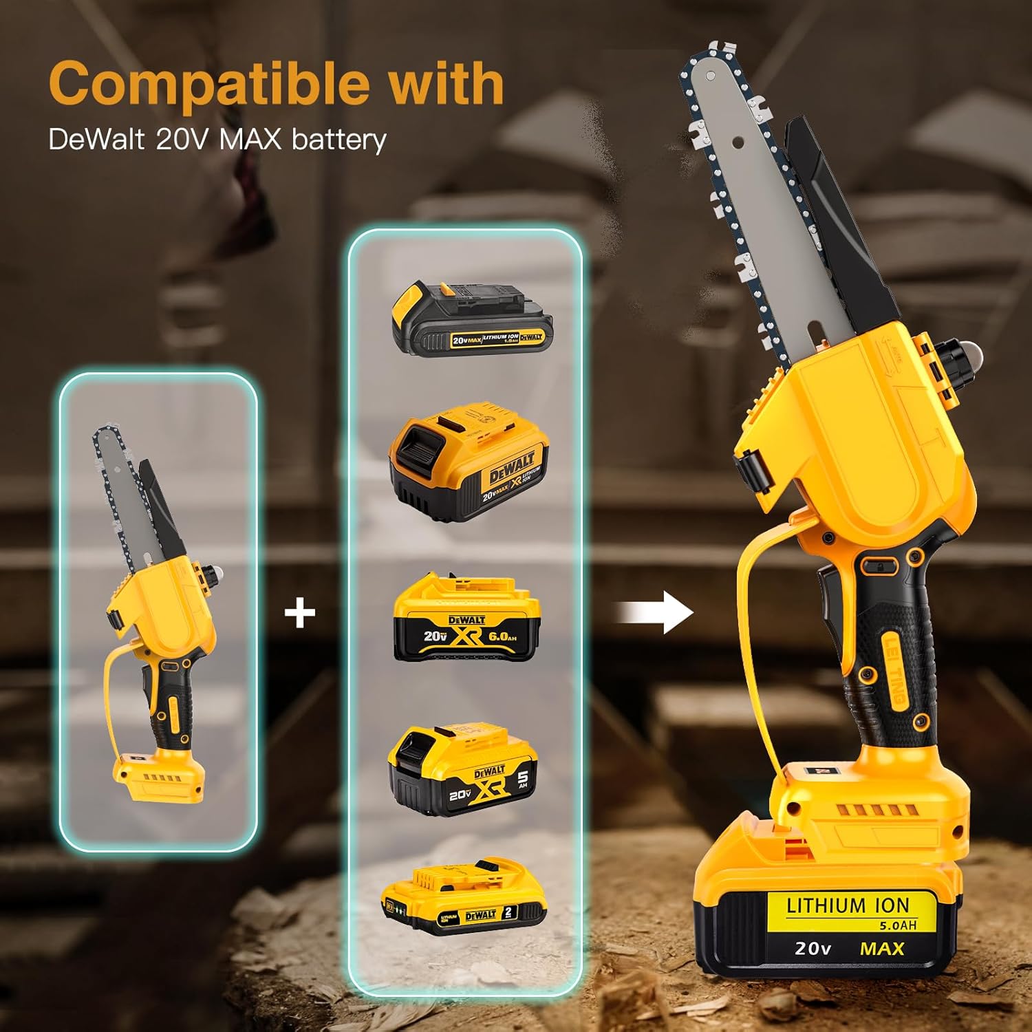 6 Inch Cordless Mini Chainsaw with Brushless Motor L8765