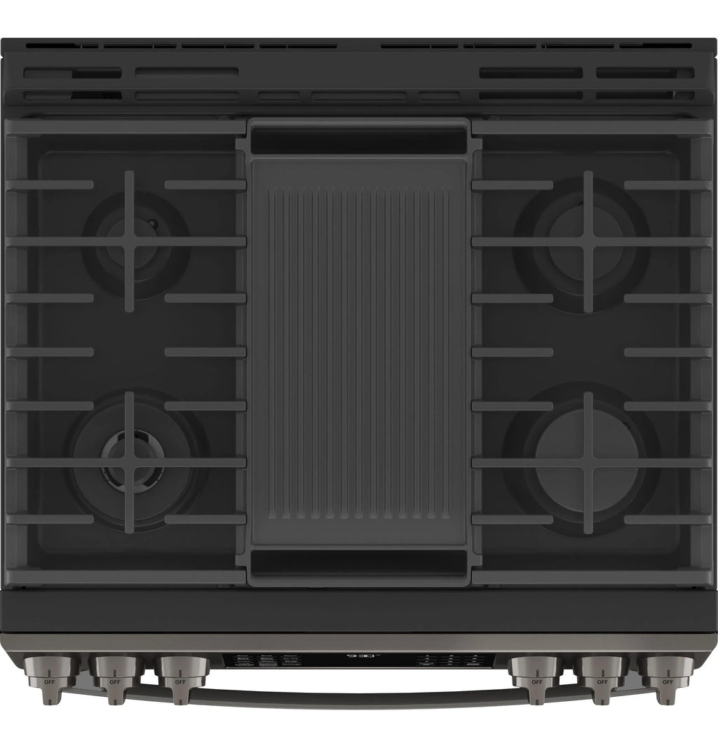 Black Stainless Steel Slide In Gas Range Q362