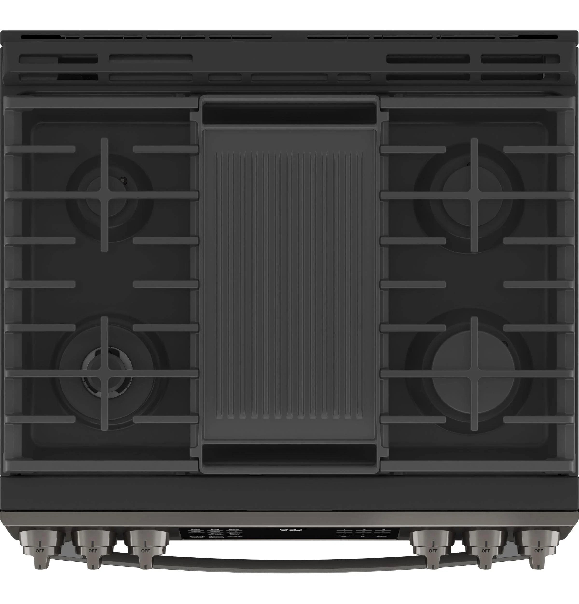 Black Stainless Steel Slide In Gas Range Q362