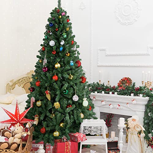 6ft Artificial Christmas Tree with Metal Hinges and Foldable Base D295856