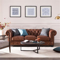 Traditional Leather Tufted Back Chesterfield Sofa D605041