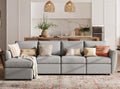 Dark Grey U Shaped 4 Seat Modular Sofa with Storage R1520