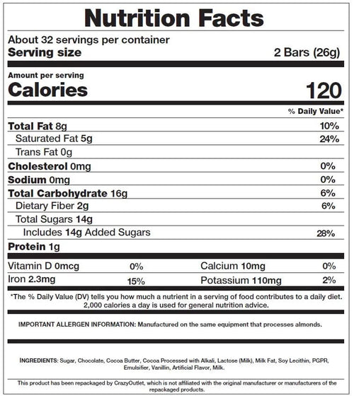 0.45 Ounces Chocolate Candy Bar J585945