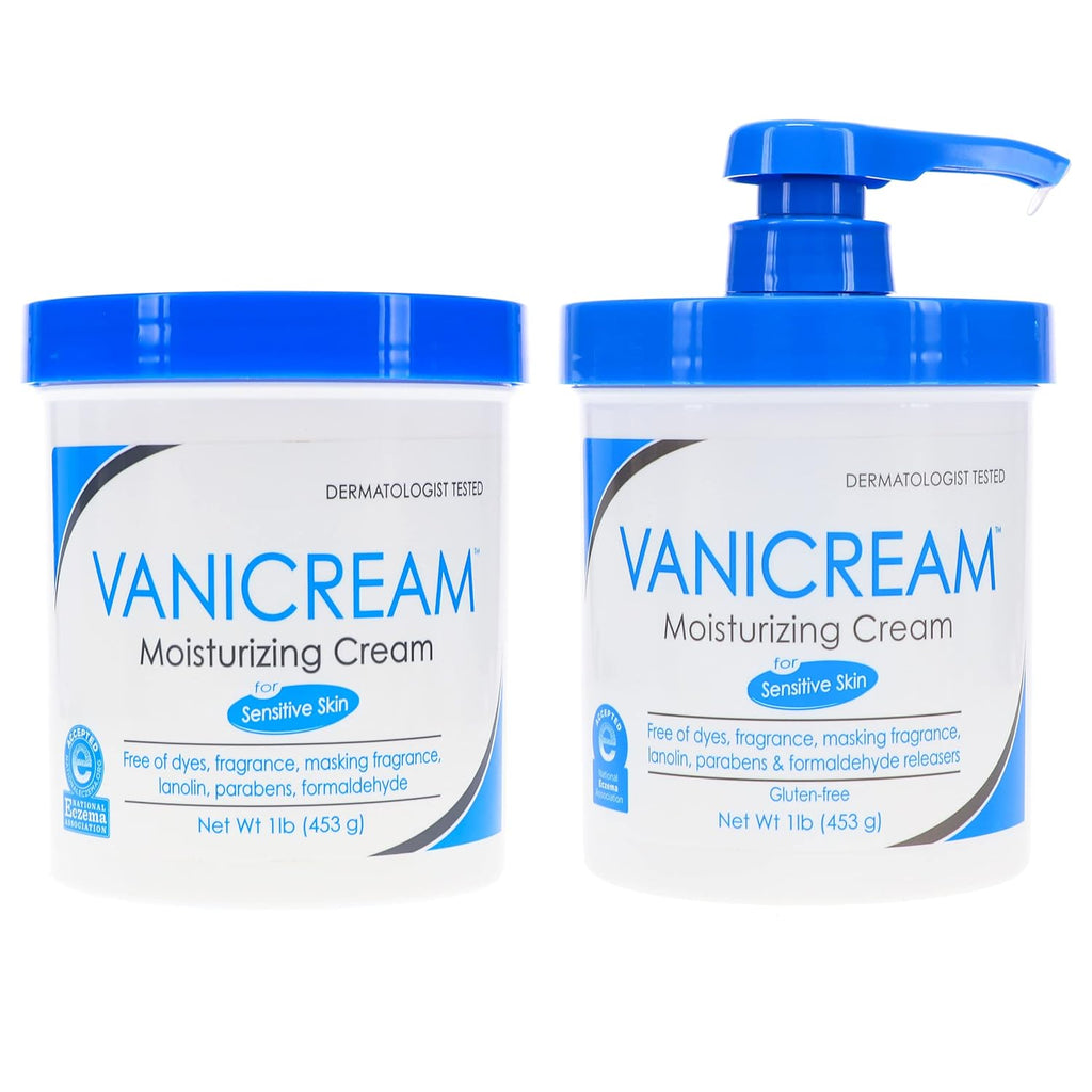Moisturizing Skin Cream with Pump Dispenser Plus Bonus Jar Combo Pack, 1 Pound Each N4108