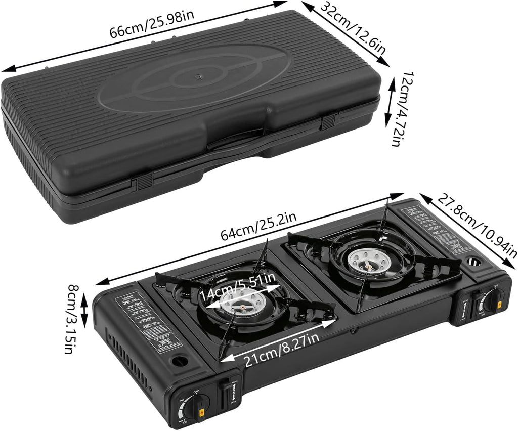 2-Burner Portable Gas Camping Stove R649