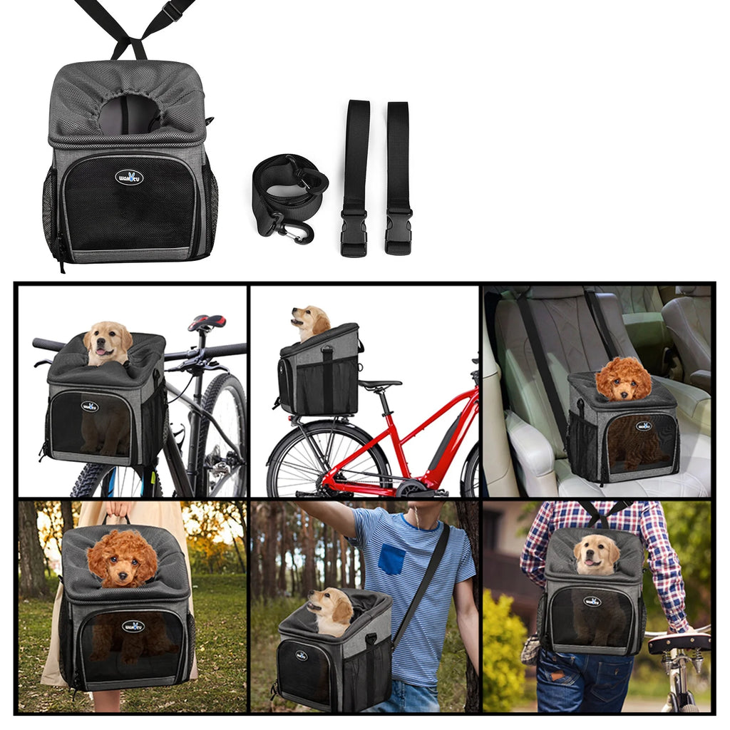 Foldable Removable Pet Bicycle Carrier Backpack W577