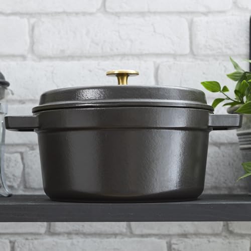 Black Matte Cast Iron Dutch Oven 5.5-qt Q8058