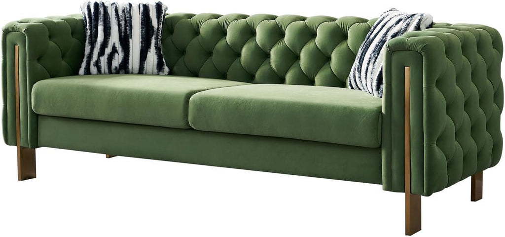 Mint Green Velvet Tufted Sofa F540
