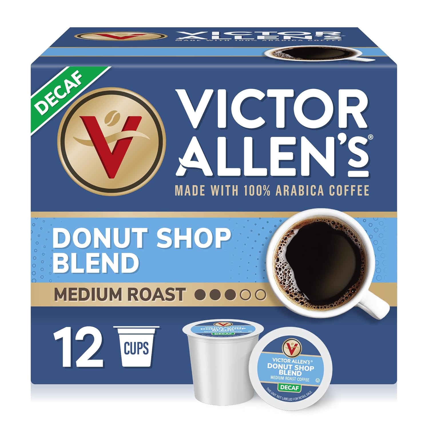 Decaf Medium Roast Coffee Pods, 12 Count B68442