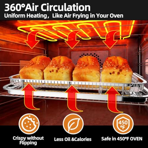 2 Set Non-stick Stainless Steel Air Fryer Basket and Tray with 60 PCS Parchment Papers C691040