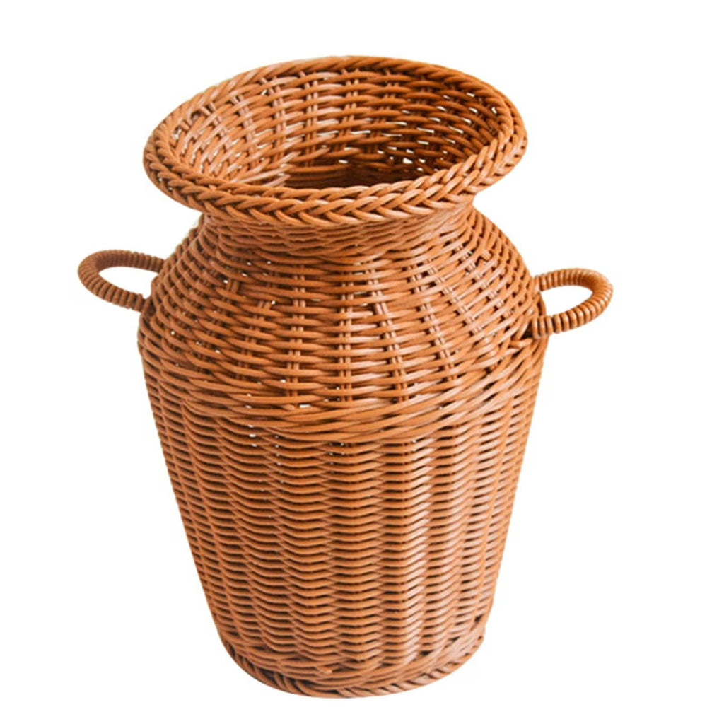 Imitation Rattan Woven Vase Tabletop Decoration Flower Pot U612