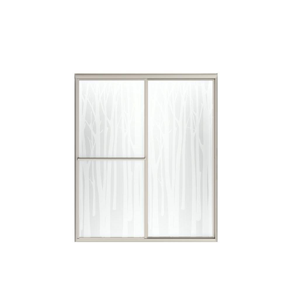 Framed Sliding Shower Door in Nickel E577524